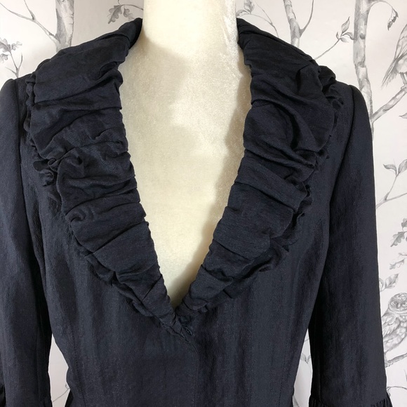 Lafayette 148 New York Jackets & Blazers - Lafayette 148 Navy Blue Jacket Ruched Collar